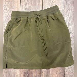 Olive Drawstring Pocket Skirt